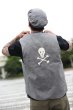 画像5: Unknown Brothers SKULL&BONE CHAMBRAY VEST (BLACK/BLUE) アンノウン ブラザーズ シャンブレー素材 スカル＆クロスボーン 刺繍（チェーンステッチ） ベスト ジレ（ブラック/ブルー） (5)