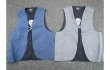 画像4: Unknown Brothers SKULL&BONE CHAMBRAY VEST (BLACK/BLUE) アンノウン ブラザーズ シャンブレー素材 スカル＆クロスボーン 刺繍（チェーンステッチ） ベスト ジレ（ブラック/ブルー） (4)