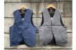 画像2: Unknown Brothers SKULL&BONE CHAMBRAY VEST (BLACK/BLUE) アンノウン ブラザーズ シャンブレー素材 スカル＆クロスボーン 刺繍（チェーンステッチ） ベスト ジレ（ブラック/ブルー） (2)