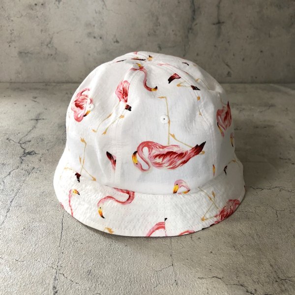画像1: Brownie Caps（森製作所）コットン フラミンゴ バケットハット（ホワイト）ブラウニーキャップス 新品 キャップ 帽子 (1)