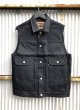 画像1: ViSE REDTAiL Cross Denim Vest 6th〔BKBK〕バイス レッドテイル クロス デニム ベスト ブラック (1)